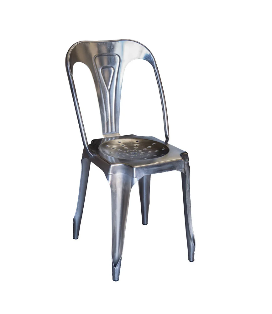 Chaise fer naturel acier