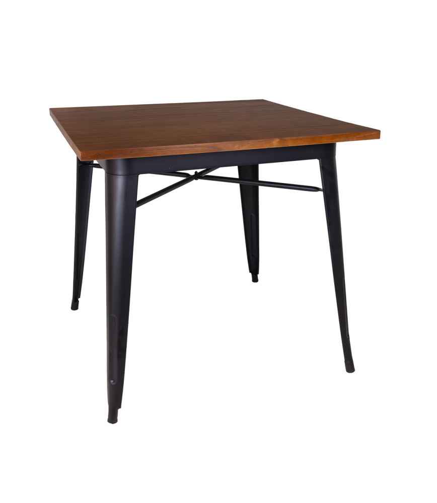Table bistro indus 80 X 80 métal/bois