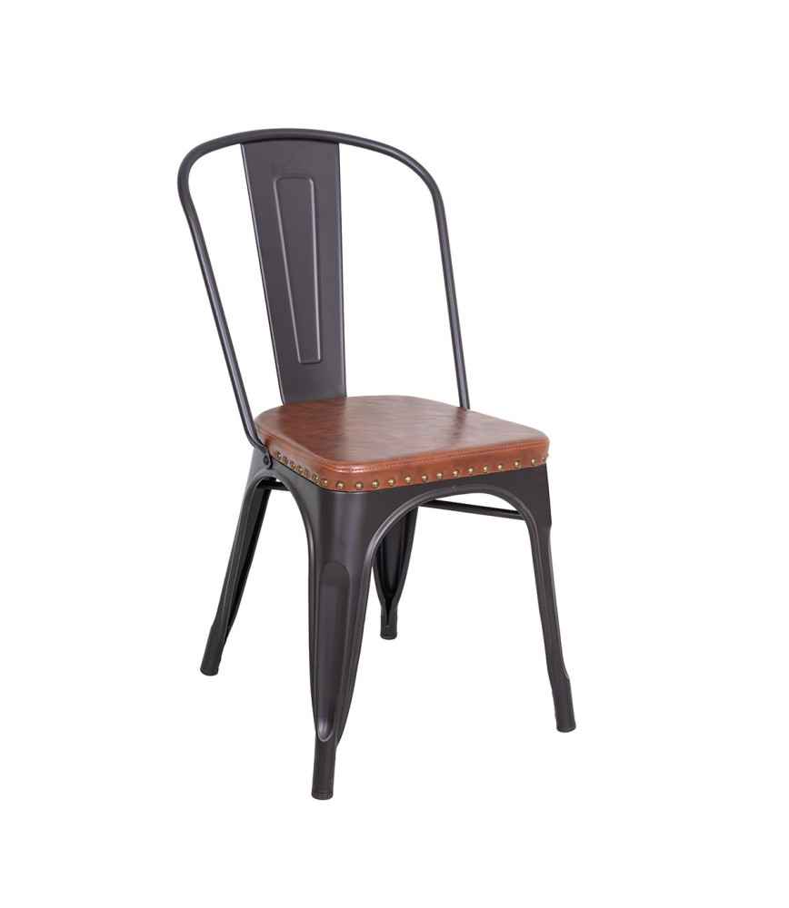 Chaise métal avec assise PU