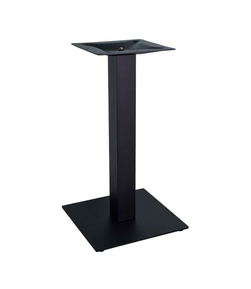 Piètement acier noir sable base carrée H 72 cm