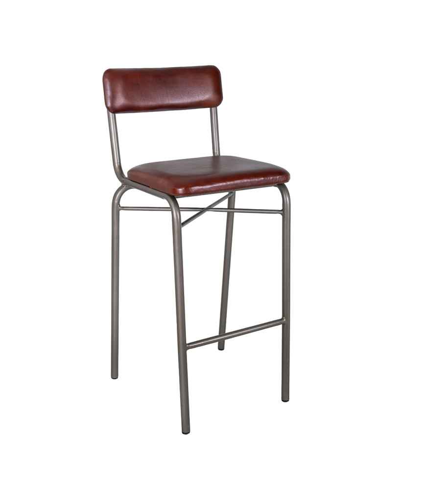 Fauteuil de bar assise et dossier cuir