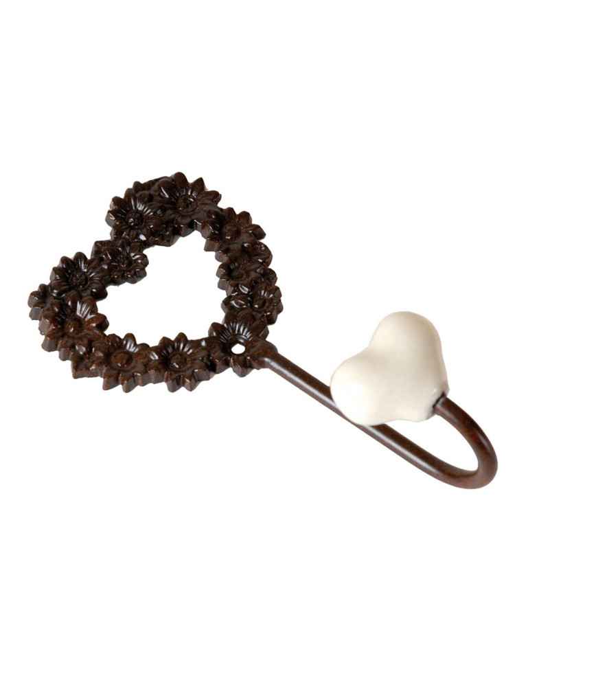 Patère coeur fleuri 1 crochet