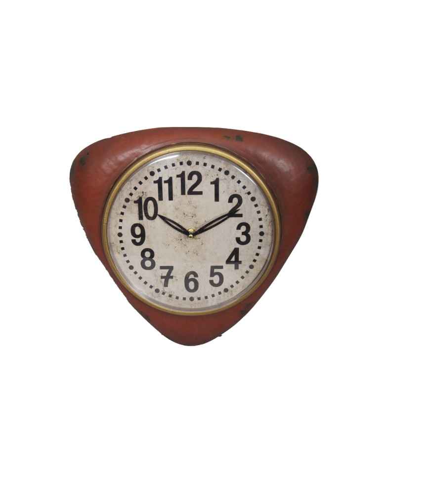 Pendule vintage rouge Ø 32.5 cm