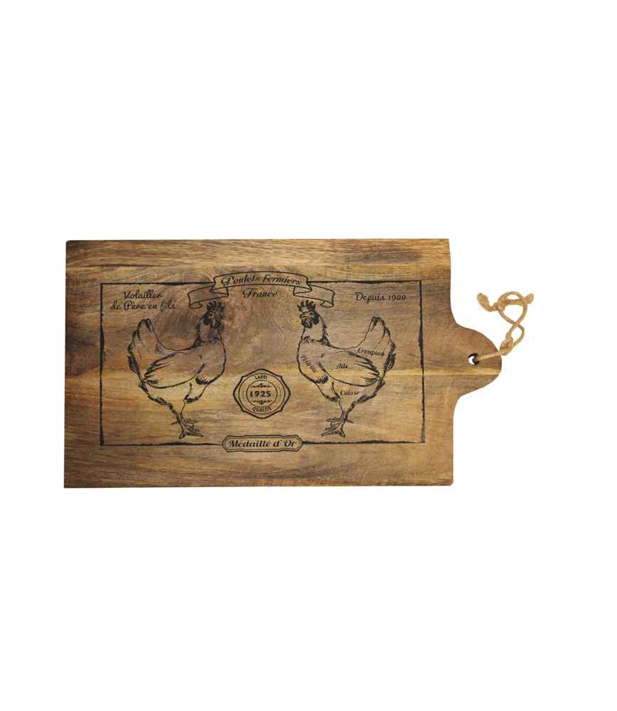 Planche à découper POULETS 38x24x2.5cm