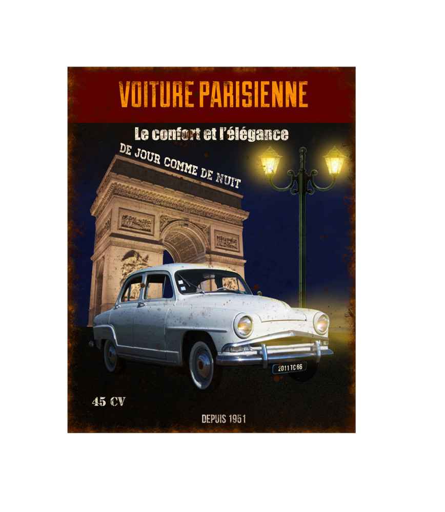 Plaque voiture parisienne 22*28