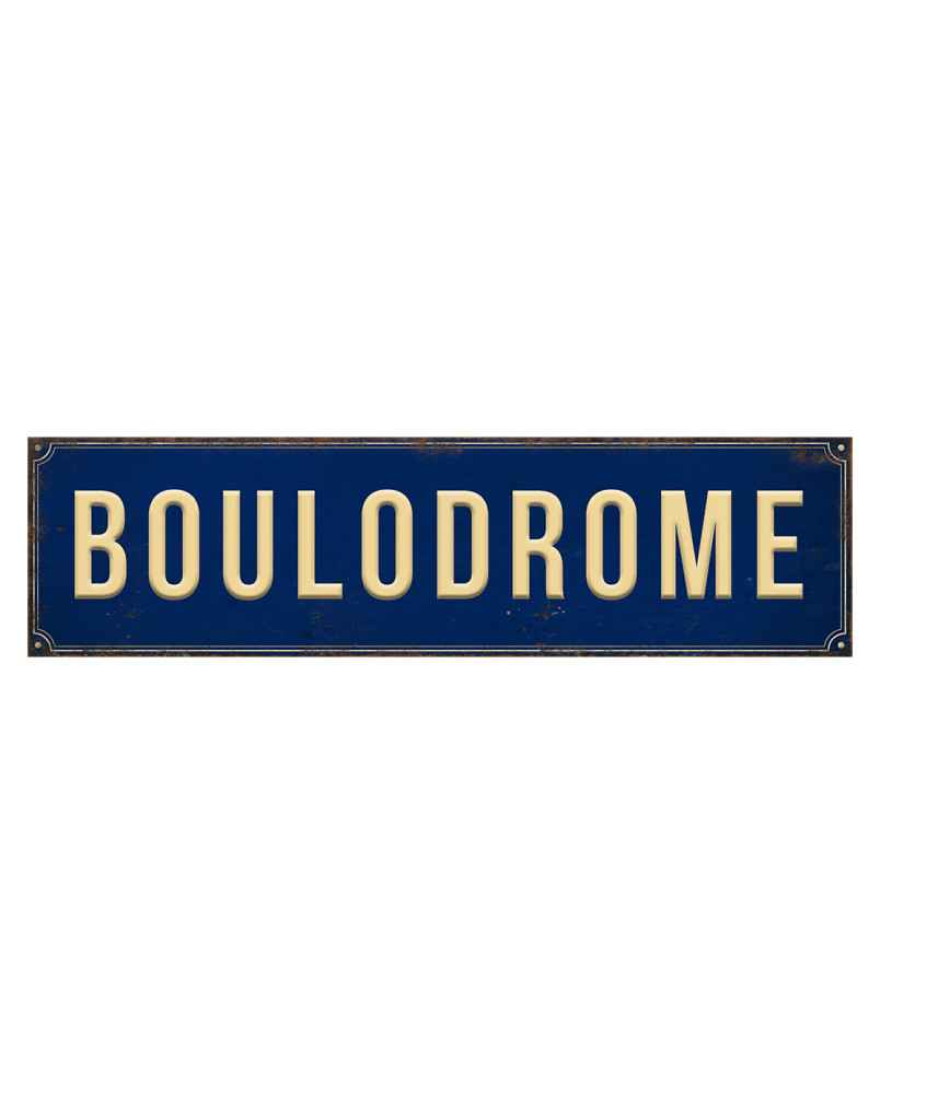 Plaque métal "Boulodrome" en relief 45 x 12 cm