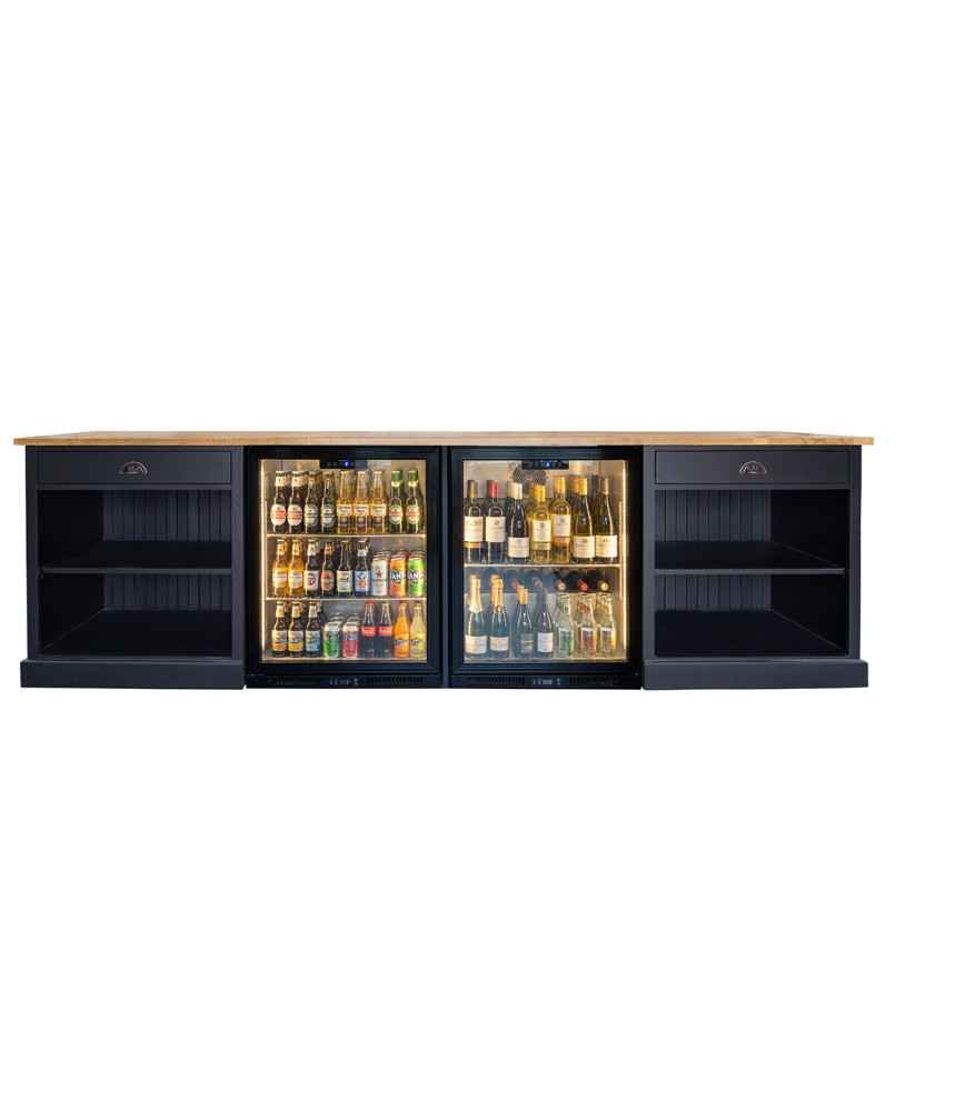 Bas arrière de bar avec plateau chêne L 300 x H 90 x P 65